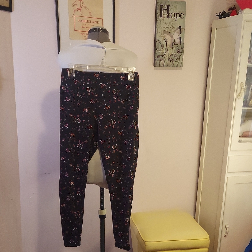 BCBGeneration Black Floral Leggings